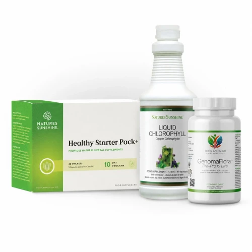 Natures Sunshine/Body and Mind Genoma Nutritionals™ Healthy Starter Programme (GenomaFlora™ Pre+Pro 15 Live). 3 x Items.