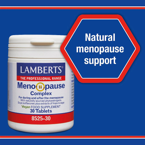 Lamberts Meno-Pause Complex (30 Vegan Capsules) Natural Menopause Support - Container.