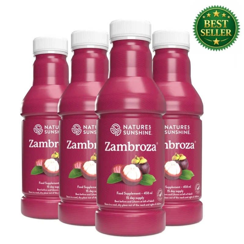 Nature's Sunshine Zambroza Vegan Antioxidant Drink - 4 Pack (458ml x 4)