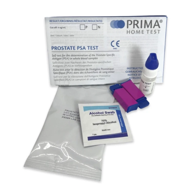Prima Home Test Home Prostate Test Kit - PSA Health Test (1 Test). Package contents.