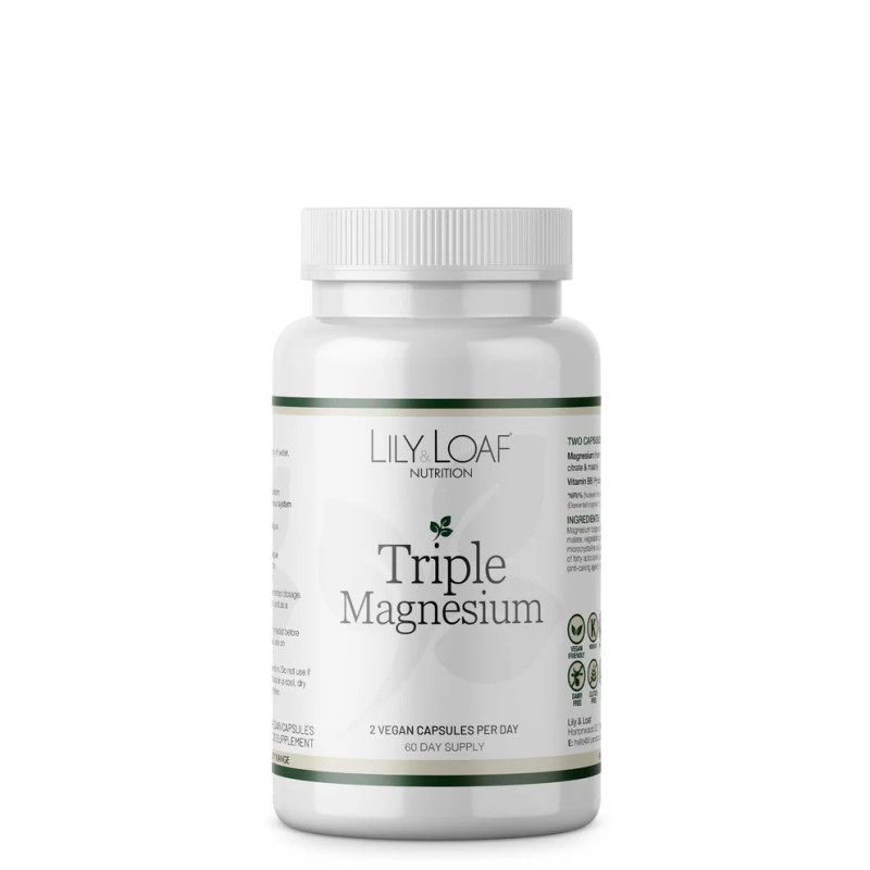 Lily and Loaf Tripple Magnesium (120 Vegan Tablets). Bottle.
