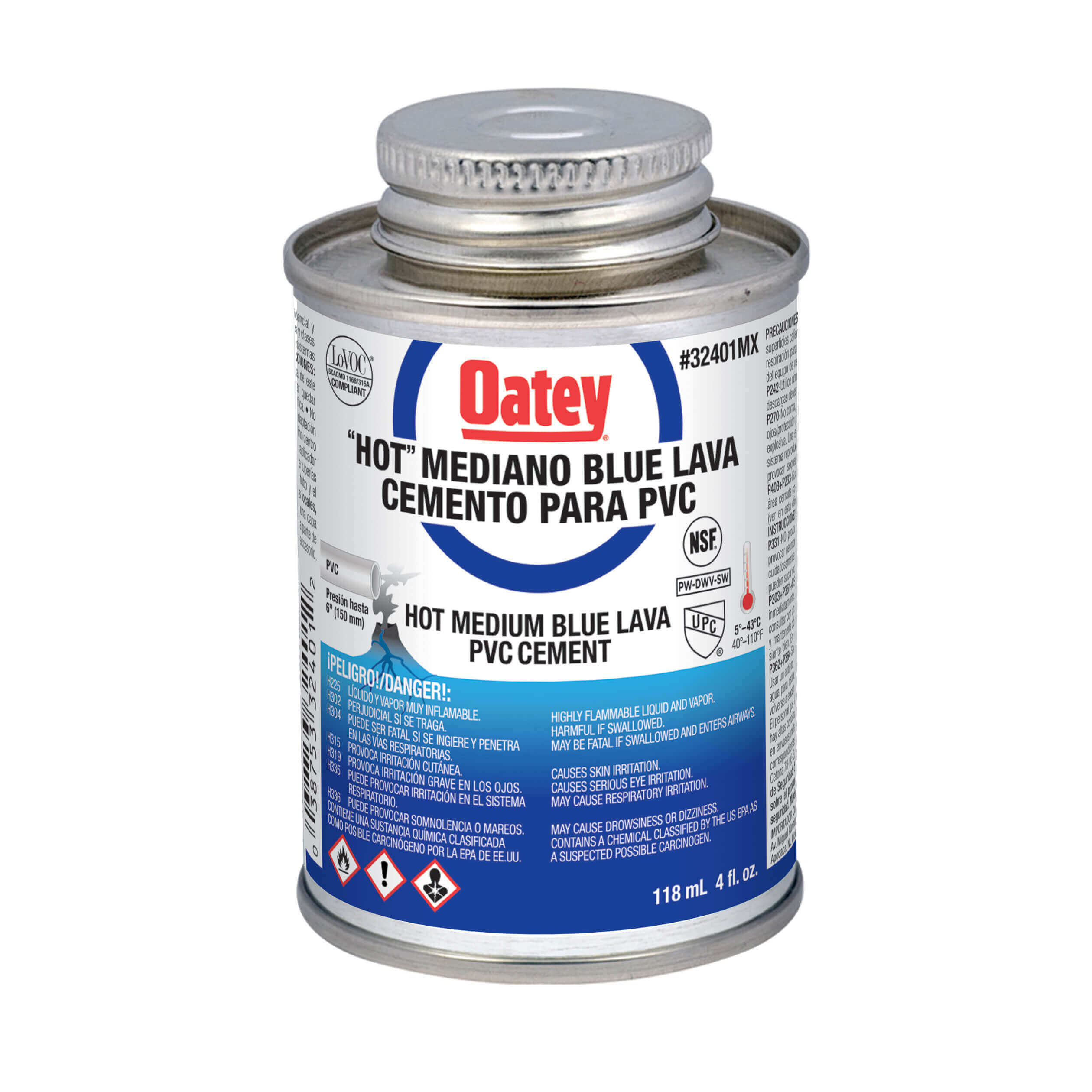 Cemento hot mediano blue lava para PVC OATEY