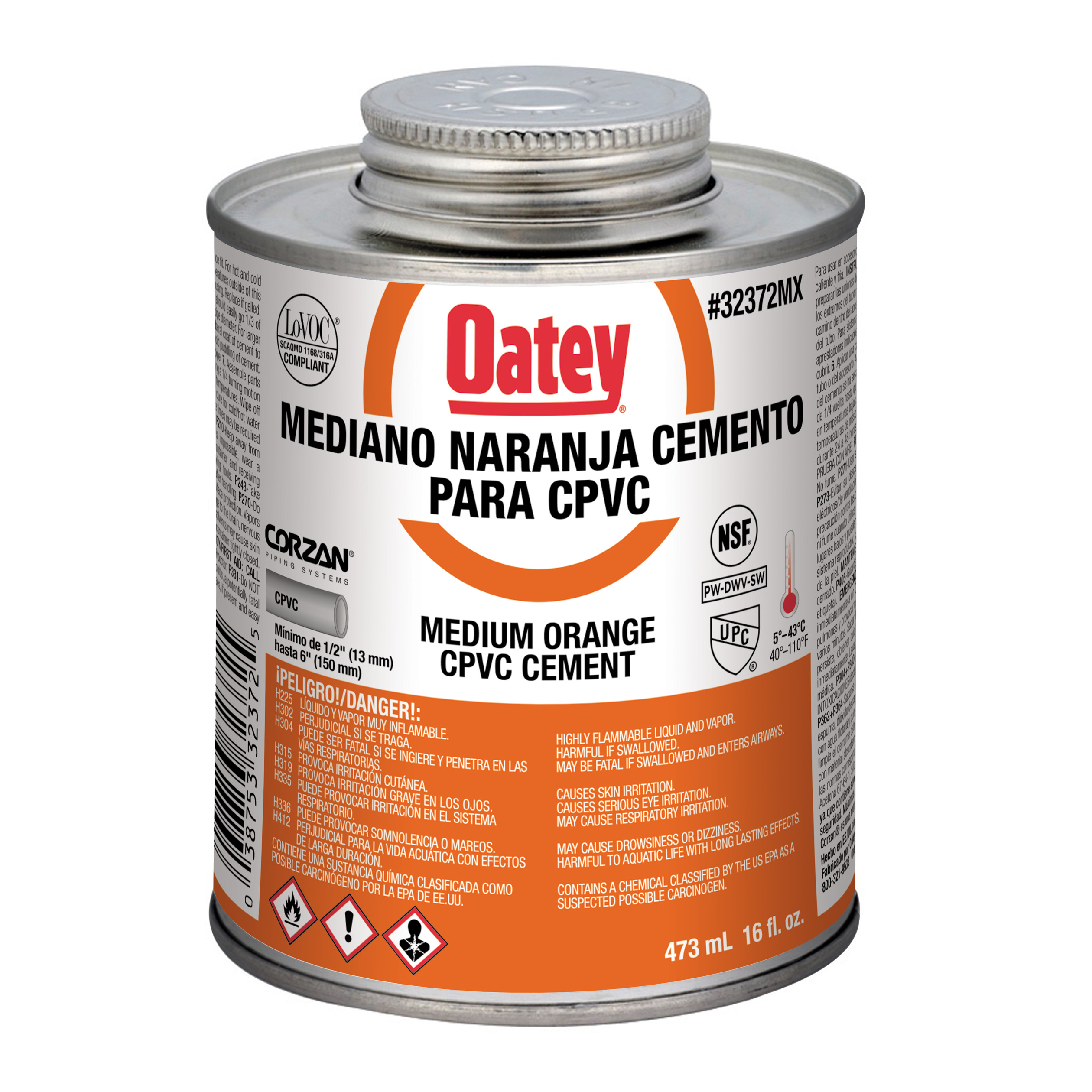 Cemento mediano para CPVC naranja