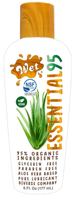Wet Essential95 Certified 95% Organic Aloe Based  Lubricant - 6 Fl. Oz.