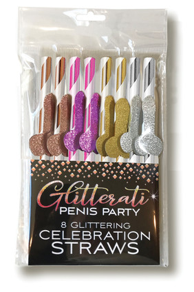 Glitterati Penis Party Celebration Straws - 8  Count