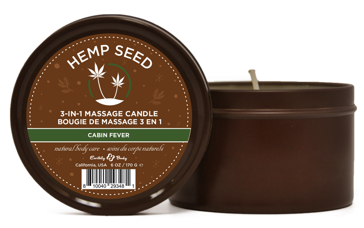 Hemp Seed 3-in-1 Massage Candle Cabin Fever 6oz/  170 G