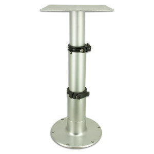 Springfield Marine | Adjustable Table Pedestal | 3 Stage Table Pedestal | Silver Satin | 14"-28" (1660231)