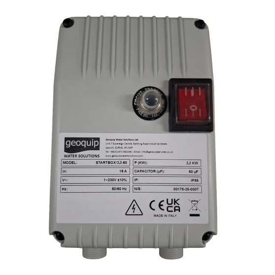 Franklin Capacitor Box for 2.2kW VN Series Pump 45uf 12A