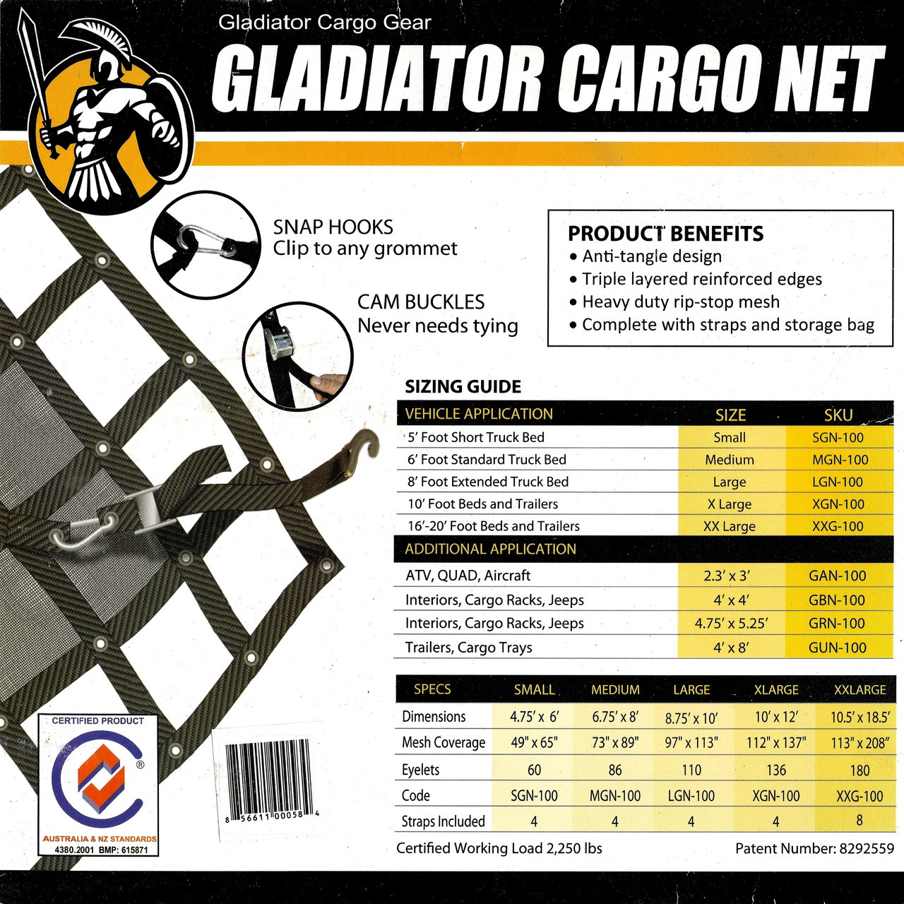 Heavy Duty Cargo Nets - WLL 1500 lbs. - NCC Online