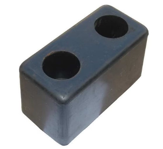 Herco T-45 Solid Rubber Trailer Bumper – 8” X 6” X 3”, Pre-Drilled Mounting Holes