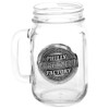 Mason jar with custom metal medallion