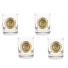 Rocks Glass Set of 4 with Bronze Medallion