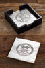 Square Coaster Set with Wooden Stacker