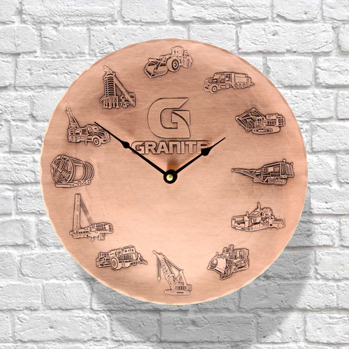 Custom Copper 9" Round Wall Clock Custom Copper 9" Round Wall Clock