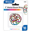 BAZIC 1" Assorted Color Metal Book Rings (10/Pack)