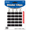 BAZIC Small 3/4" (19mm) Black Binder Clip (20/Pack)