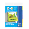 BAZIC 3-Ring Binder Pockets Dividers W/ 5-Insertable Color Tabs