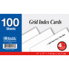 BAZIC 100 Ct. 3" X 5" Quad Ruled 4-1" White Index Card