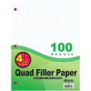 BAZIC 100 Ct. 4-1" Quad-Ruled Filler Paper