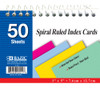 BAZIC 50 Ct. Spiral Bound 3" X 5" Ruled Colored Index Card