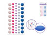 Paper Craft Stickers: 7.5cmx15cm Enamel Dots 3D x51pc