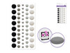 Paper Craft Stickers: 7.5cmx15cm Enamel Dots 3D x51pc