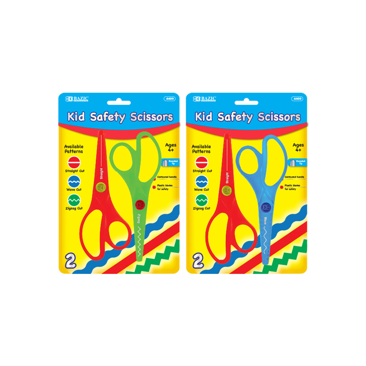 BAZIC 5 1/2 Kid's Safety Scissors (2/Pack)