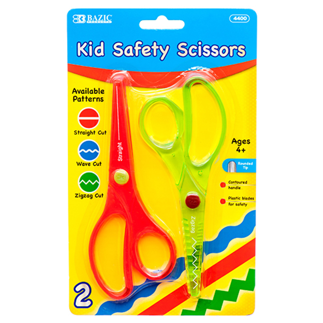 Child Safety Scissors Art Craft No Metal Scissor Kids Safe Straight & Zig  Zag