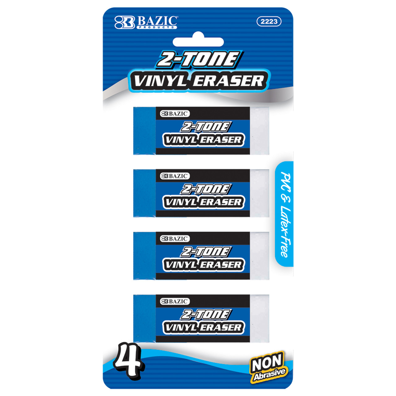 BAZIC Two-Tone Vinyl Eraser (4/Pack) - CRAFTLITS