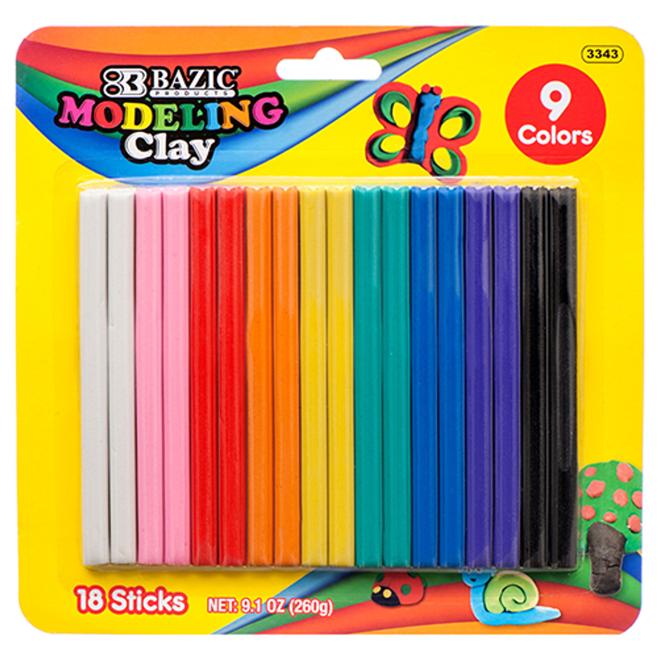 Bazic 1 lbs 4 Modeling Clay Sticks Fluorescent Color | 3321