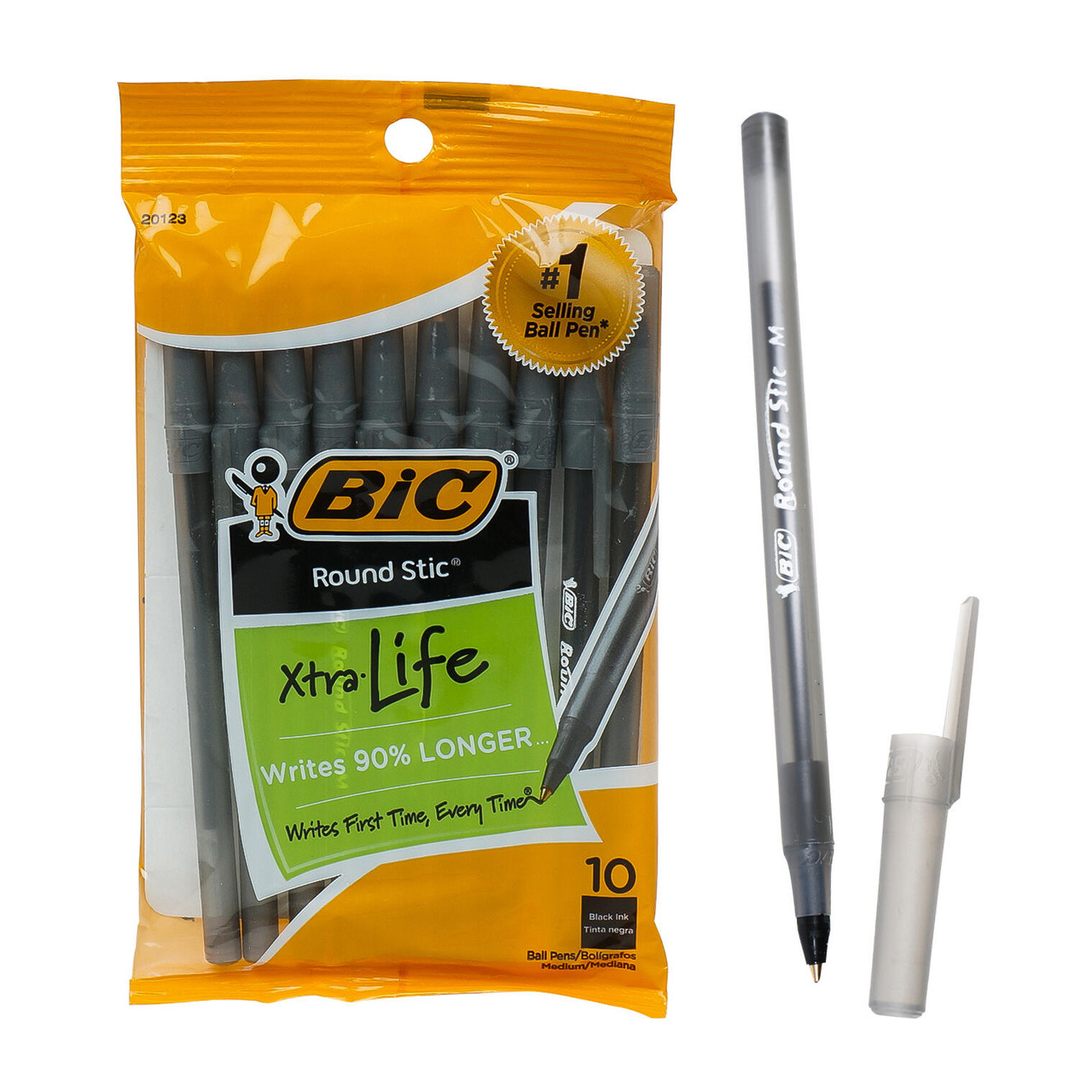 BIC Xtra Life Ballpoint Pens, Medium Tip, 10ct - Black Ink