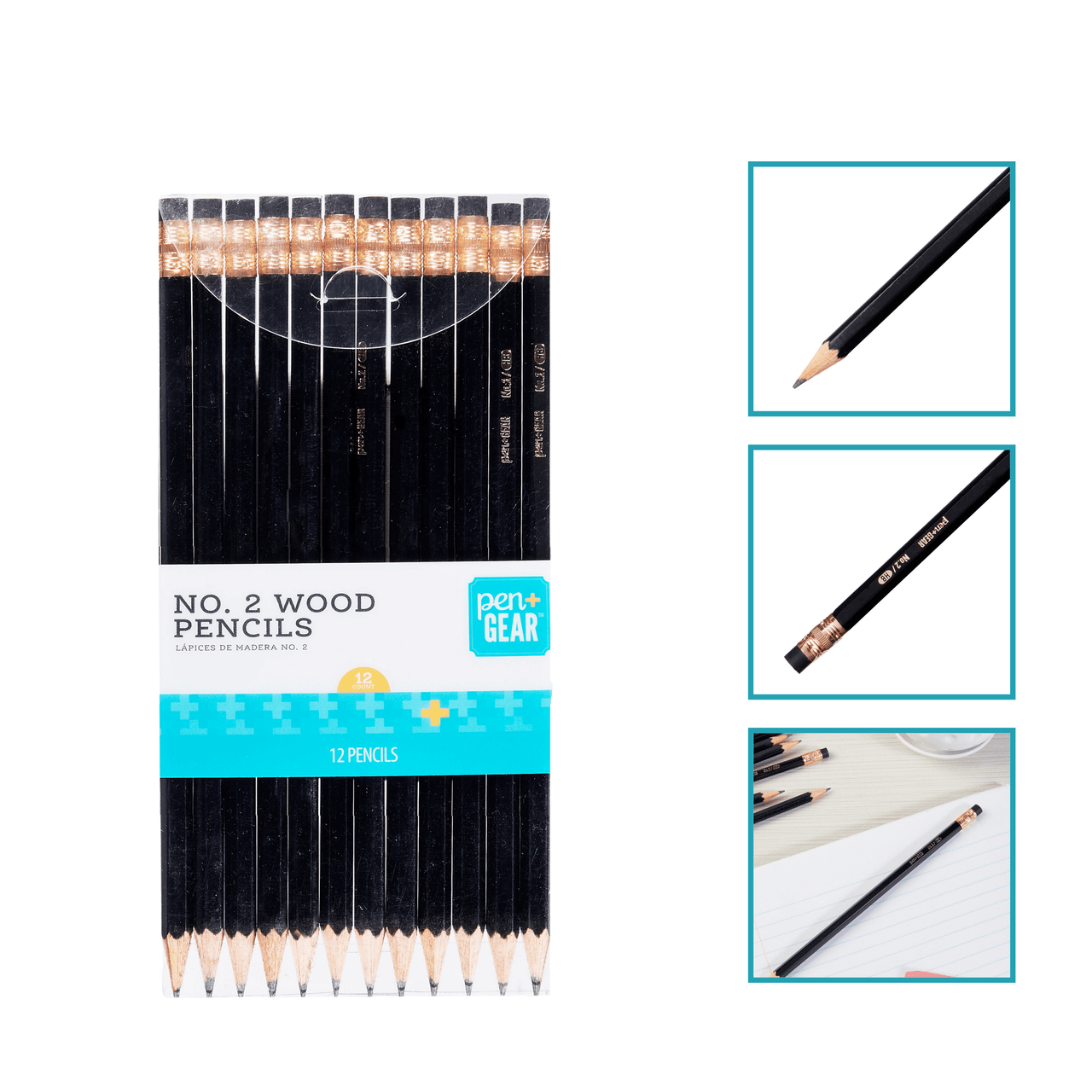 Pen+Gear No. 2 Wood Pencils, Pastel, 12 Count