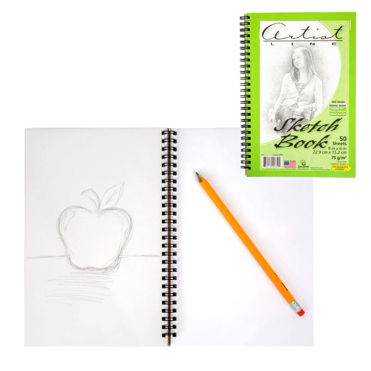 BAZIC 30 Ct. 8.5 X 11 Side Bound Spiral Premium Sketch Book Bazic Products