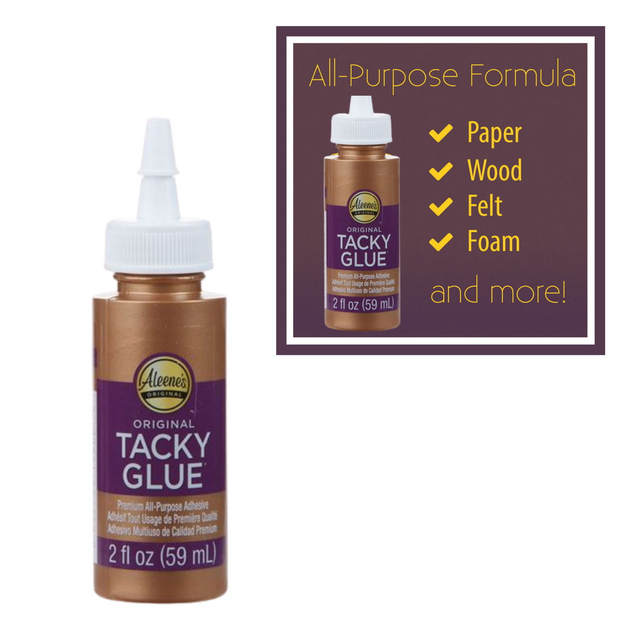 Lot of 5 Aleene's Original TACKY GLUE, Premium All Purpose Adhesive 3 fl oz  Each