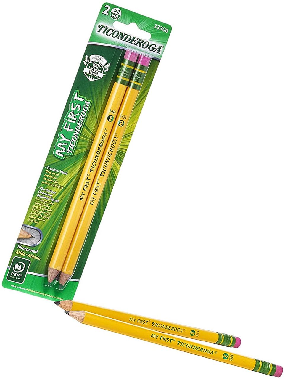 Ticonderoga Beginners Oversized Pencils With Latex-free Eraser, No