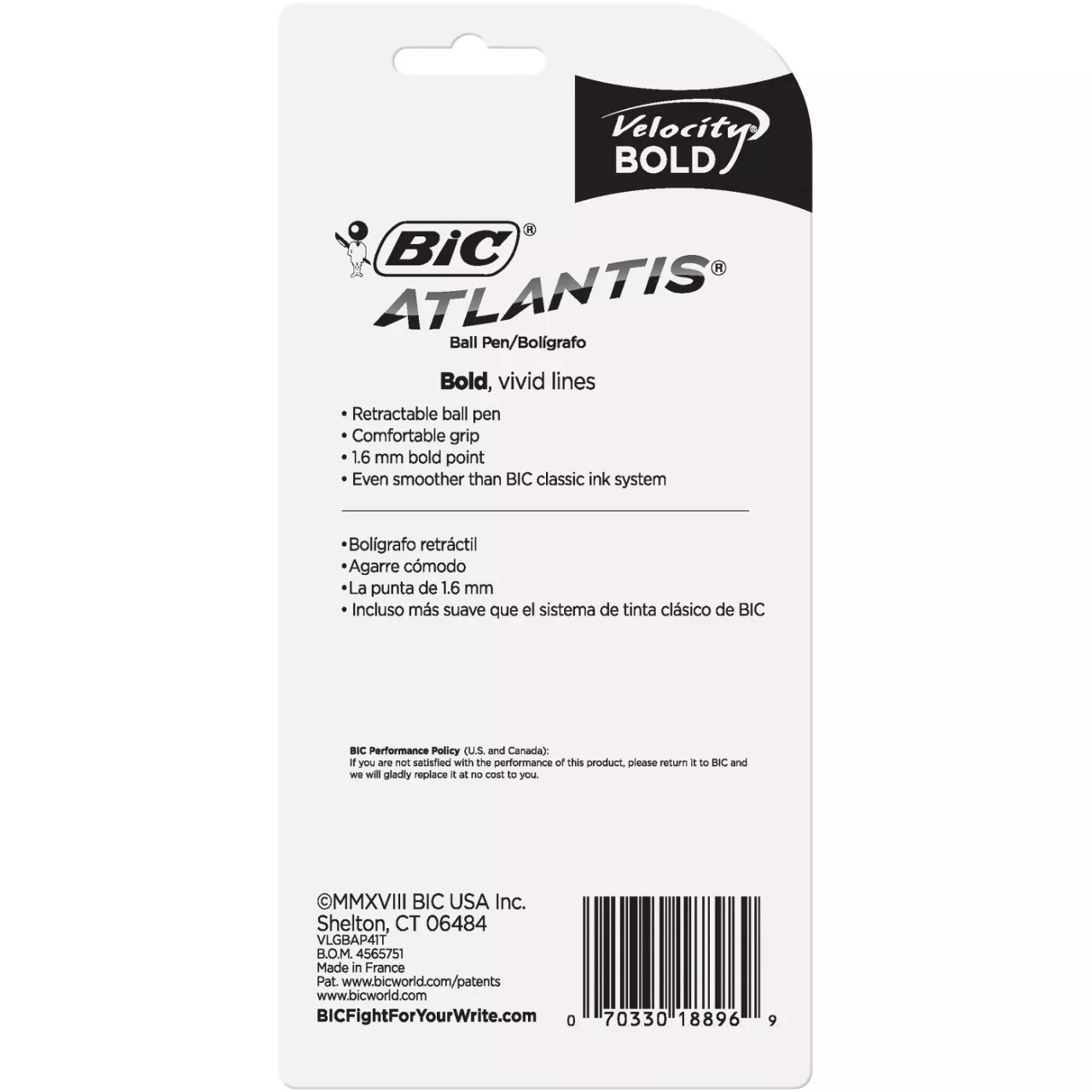 BIC Velocity Bold Retractable Ball Pen Bold Point (1.6mm) Black 2-Count 