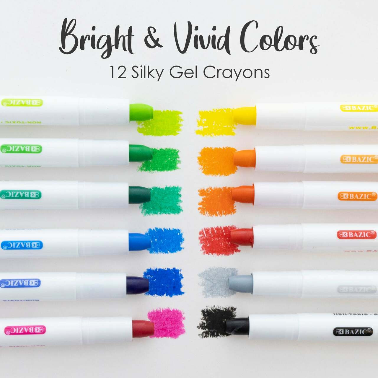 Bazic 12 Color Premium Quality Jumbo Crayon