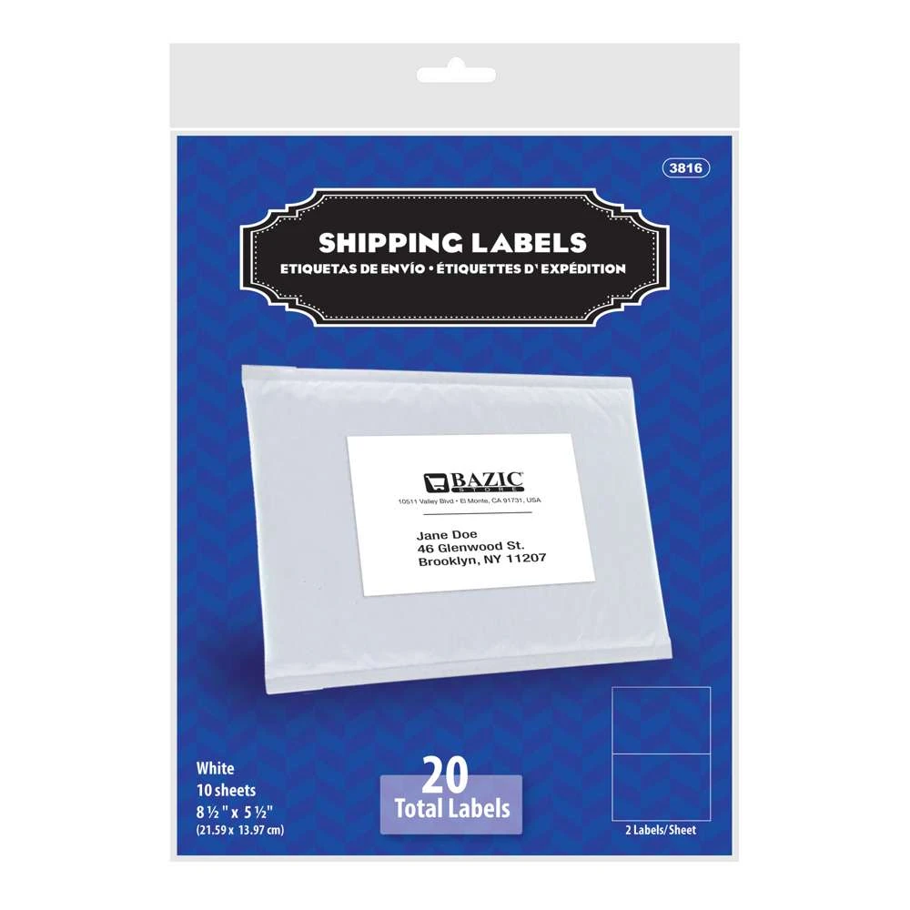Shipping Label Backing BAZIC 3816, Strong self adhesive backing resists peeling, tearing, or ...