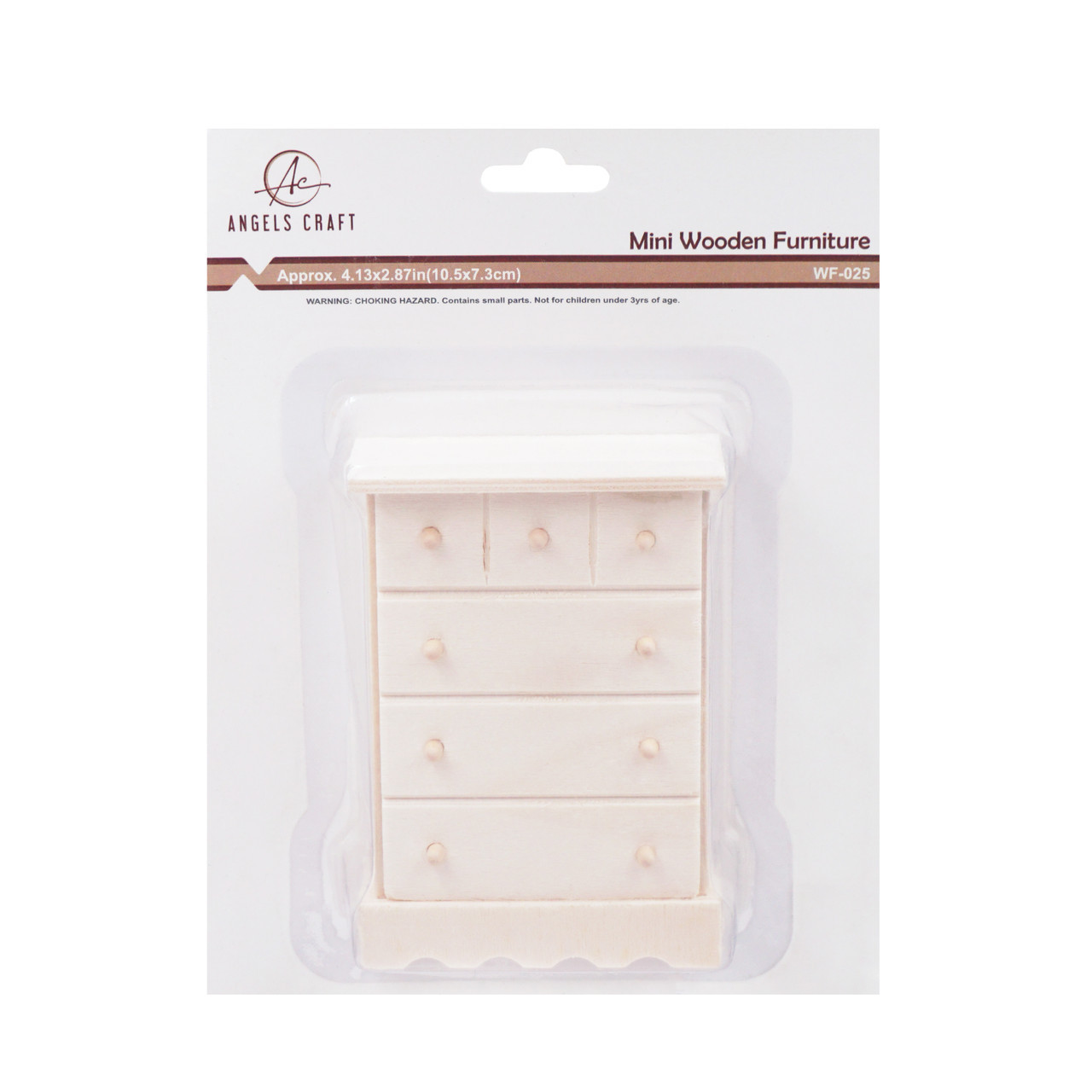 Natural Wood Accent Miniature Drawer Chest 1ct.