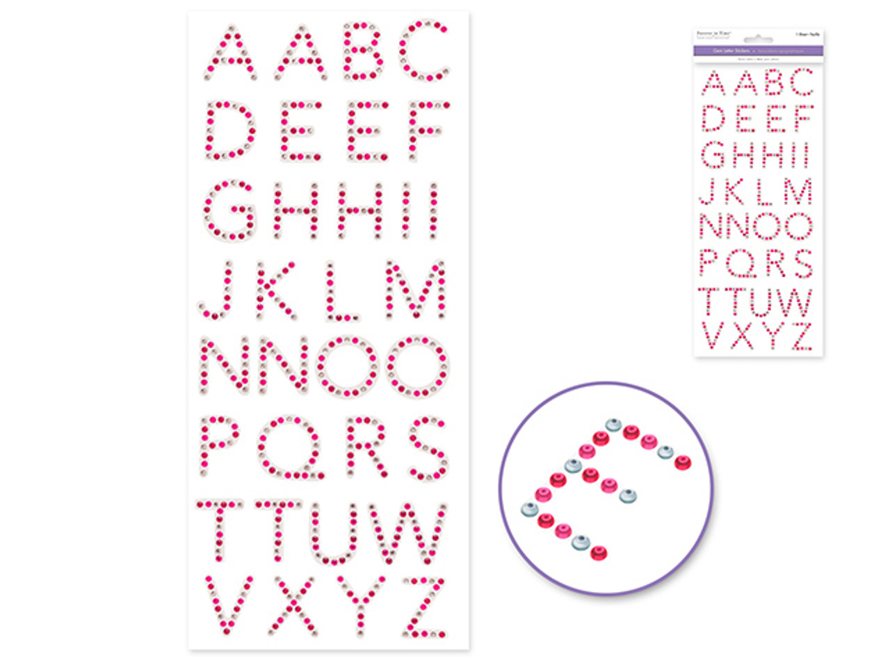 Glitter Alphabet Stickers, Puffy Shape.