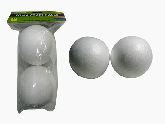 2PC Styrofoam Craft Balls, 4"Dia