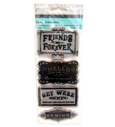 Retro Greeting Rubber Stamps Retro Greeting Rubber Stamps
