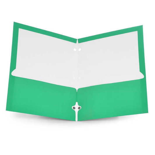 2-Pocket 12" x 9.375" Paper Portfolio, High Gloss Laminated finish on 1S, 3-hole Punched ( Turquoise pms 3268 C )