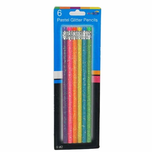 Promarx Pastel Glitter Wooden Pencil 6ct. Promarx Pastel Glitter Wooden Pencil 6ct.