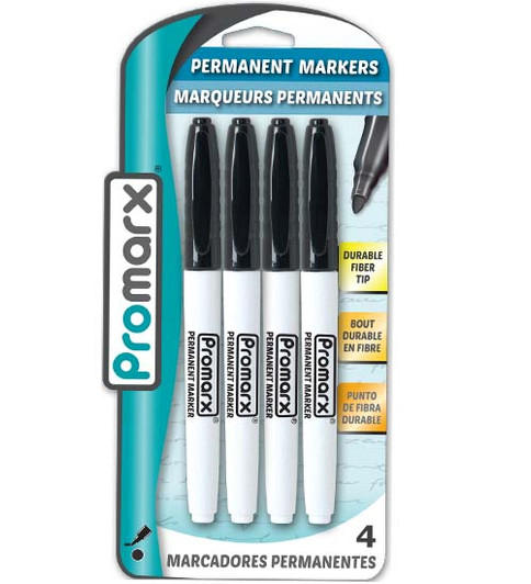Promarx Permanent Marker FP 4ct BK