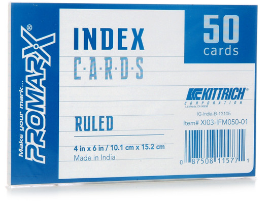 Bazic 75 Ct. 3 x 5 Ruled Fluorescent Colored Index Card