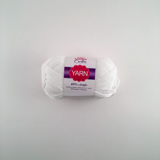 Craftlits-Choice Full Acrylic Yarn (WHITE) 2OZ #4 MD 4-STRAND Craftlits-Choice Full Acrylic Yarn (WHITE) 2OZ #4 MD 4-STRAND