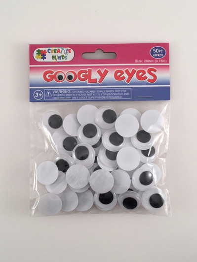 GOOGLY EYES; ROUND 20MM 50CT GOOGLY EYES; ROUND 20MM 50CT