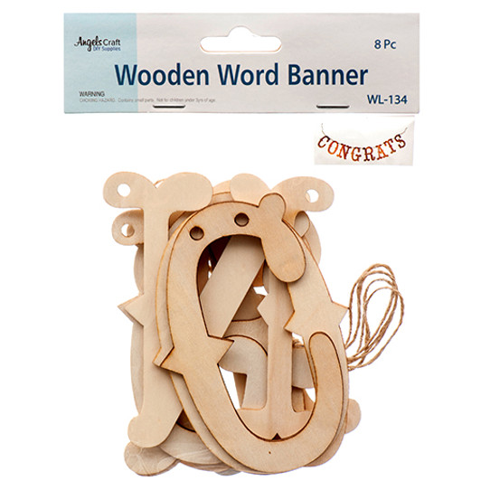 WOODEN BANNER LASER CUT "CONGRATS" WOODEN BANNER LASER CUT "CONGRATS"