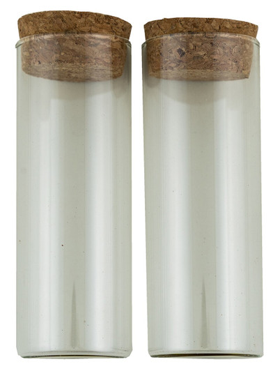 Clear Glass Round Bottle w/Cork Lid, 3cm x 8cm, 2 ct Clear Glass Round Bottle w/Cork Lid, 3cm x 8cm, 2 ct